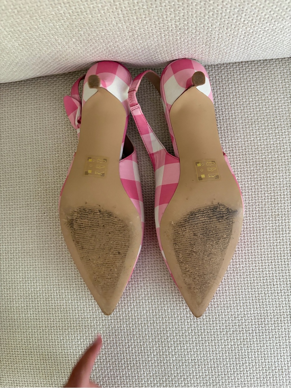 Draper James Pink & White Gingham Slingback Flats - Picture 3 of 3